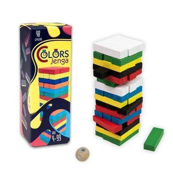 Настільна гра "Colors Jenga", міні (48 брусків) 206719 фото